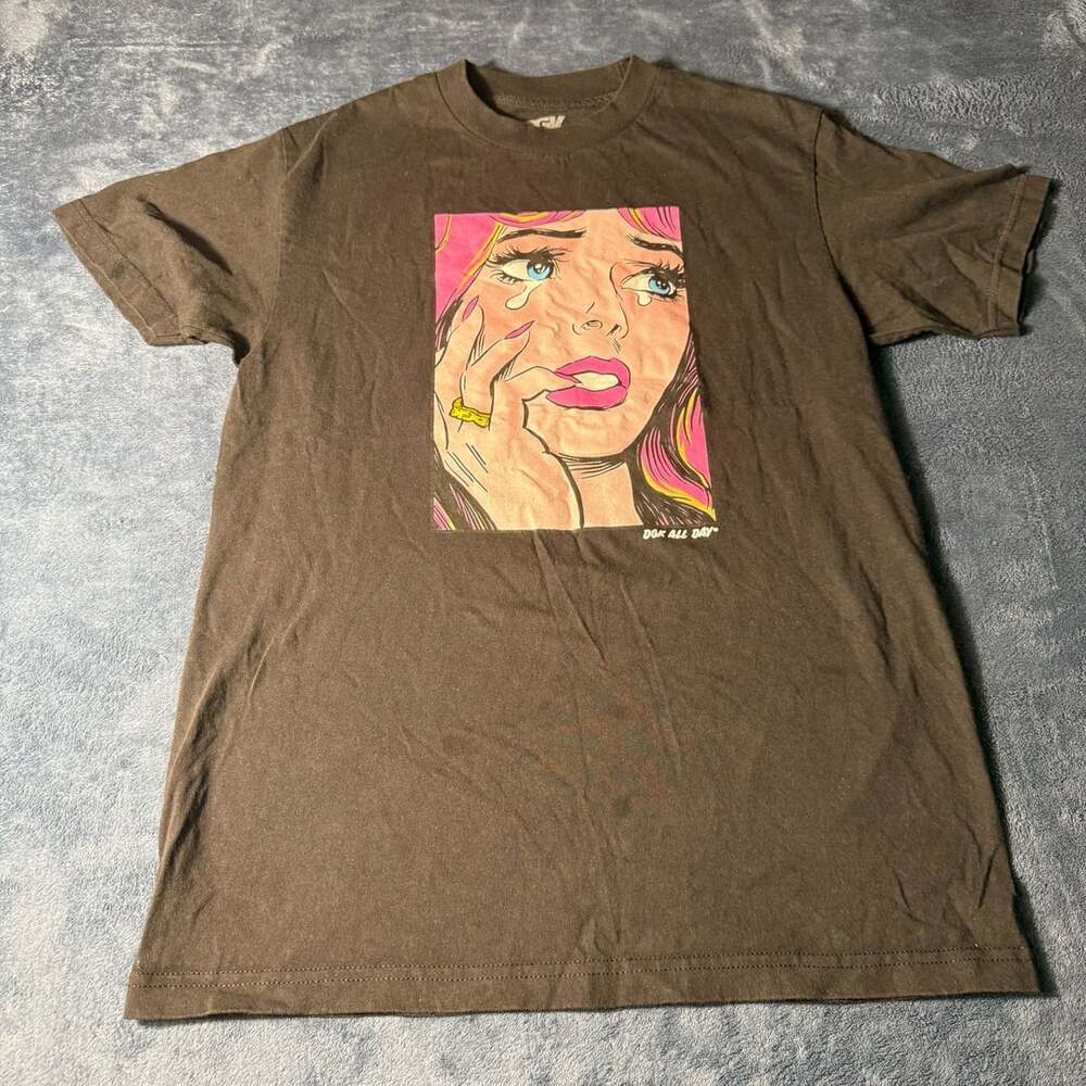 DGK Crying Pop Art Graphic T-Shirt Black Medium